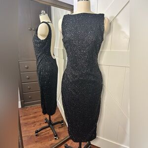 NWT Oh Polly Embellished Open-Back Midaxi Dress in Black